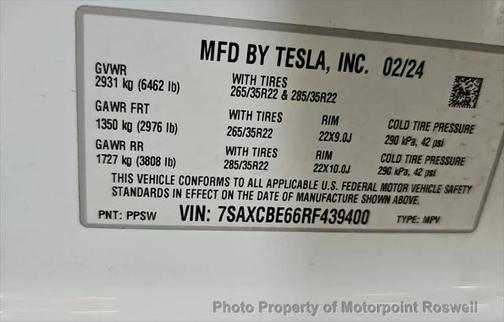 2024 Tesla Model X Plaid Tri Motor All-Wheel Drive