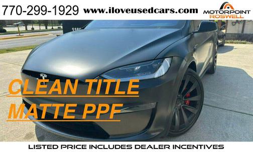 Solid Black 2024 Tesla Model X Plaid Tri Motor All-Wheel Drive