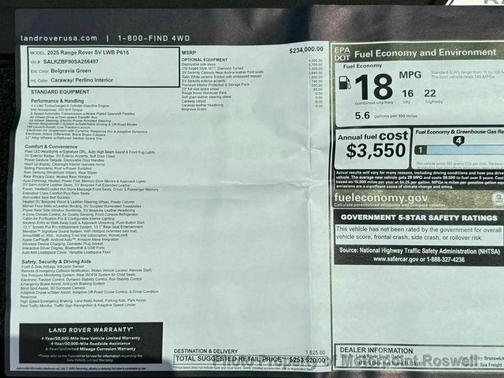 2025 Land Rover Range Rover P615 SV