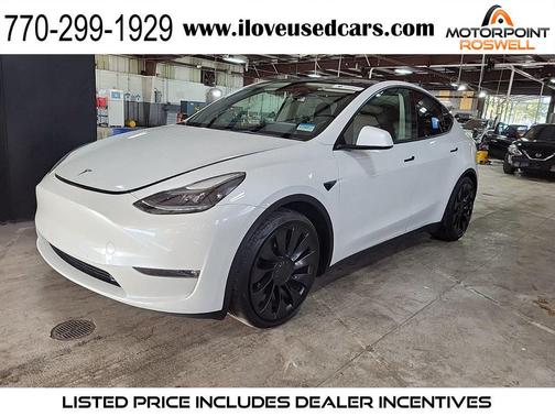Pearl White Multi-Coat 2022 Tesla Model Y Performance Dual Motor All-Wheel Drive