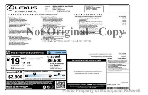 2023 Lexus LC 500 Base