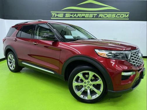 Red 2020 Ford Explorer Platinum