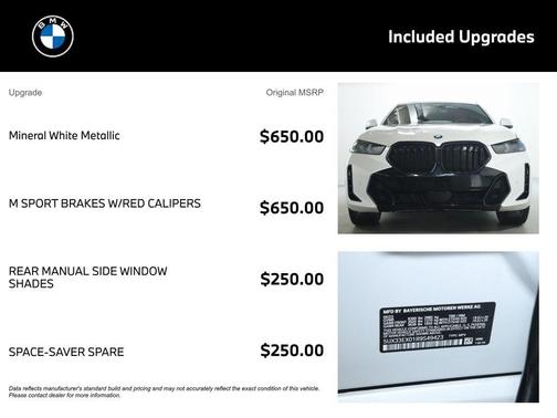 Mineral White Metallic 2024 BMW X6 xDrive40i