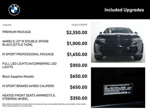 Black Sapphire Metallic 2024 BMW X6 xDrive40i