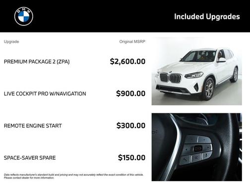 Alpine White 2022 BMW X3 xDrive30i