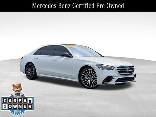 Moonlight White 2024 Mercedes-Benz S-Class S 580 4MATIC