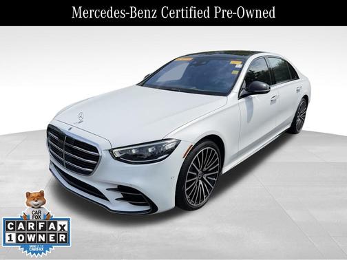 Moonlight White 2024 Mercedes-Benz S-Class S 580 4MATIC