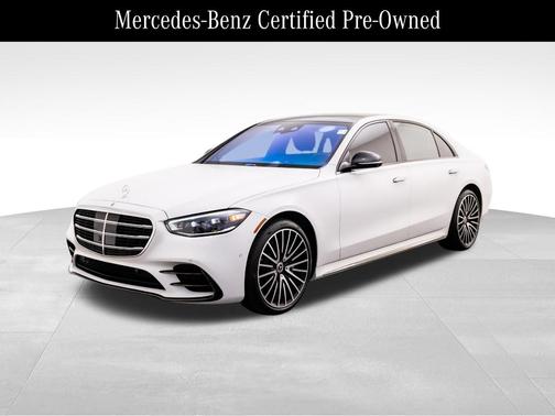 Moonlight White 2024 Mercedes-Benz S-Class S 580 4MATIC