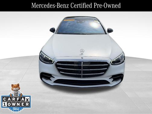 Moonlight White 2024 Mercedes-Benz S-Class S 580 4MATIC