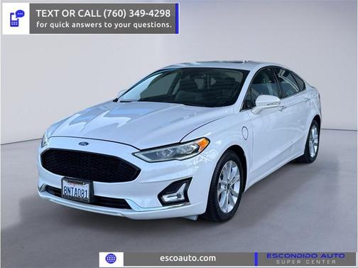 White Platinum Metallic Tri-Coat 2019 Ford Fusion Energi Titanium