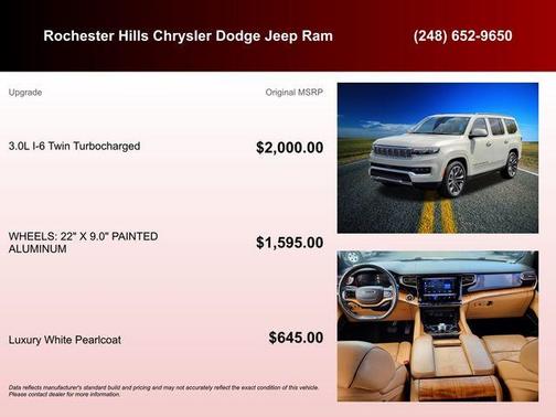 Luxury White Pearlcoat 2022 Jeep Grand Wagoneer Series III