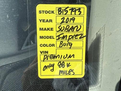 2019 Subaru Impreza 2.0i Premium