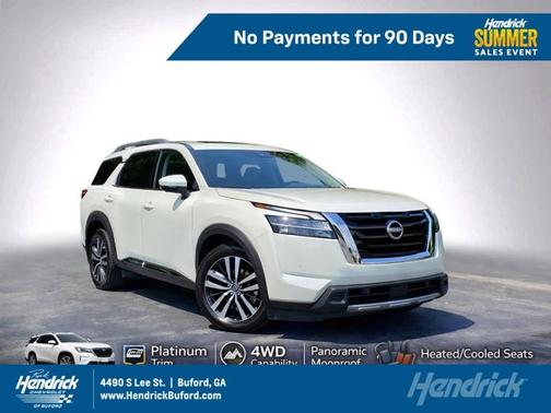 Pearl White Tricoat 2024 Nissan Pathfinder Platinum