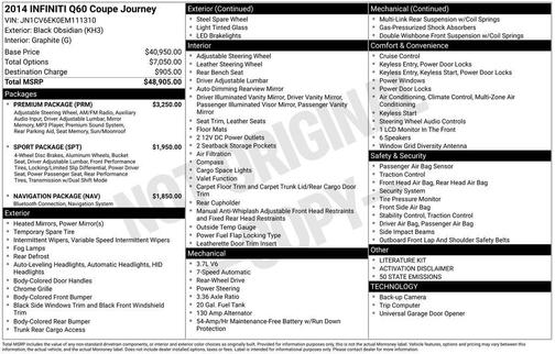 2014 INFINITI Q60 Journey