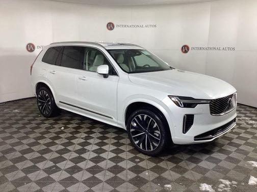 Crystal White Pearl 2026 Volvo XC90 Plug-In Hybrid Ultra, T8 AWD, Electric/Gasoline, Bright, 7 Seats