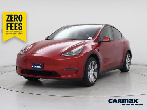 Red 2021 Tesla Model Y Standard Range