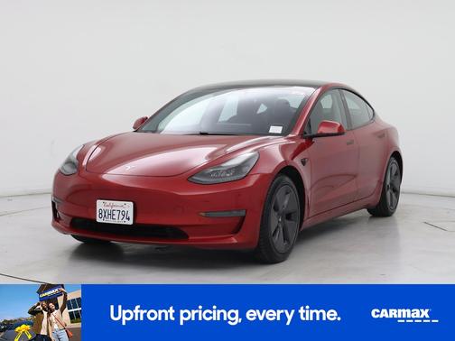 Red 2021 Tesla Model 3 Standard Range Plus