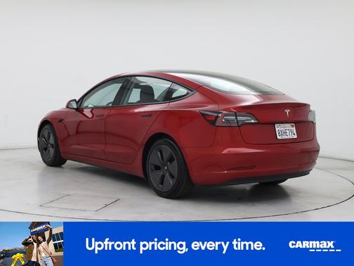 Red 2021 Tesla Model 3 Standard Range Plus