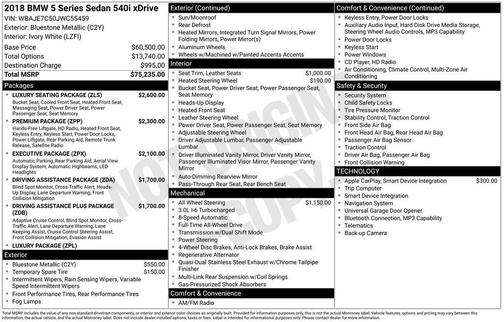 Blue 2018 BMW 540 i xDrive