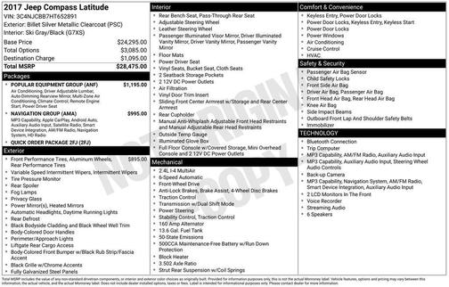 Silver 2017 Jeep Compass Latitude