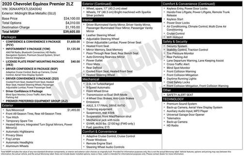2020 Chevrolet Equinox Premier w/2LZ
