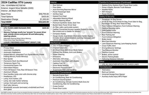 Gray 2024 Cadillac XT6 Luxury AWD