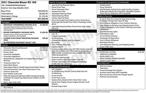 Gray 2021 Chevrolet Blazer RS
