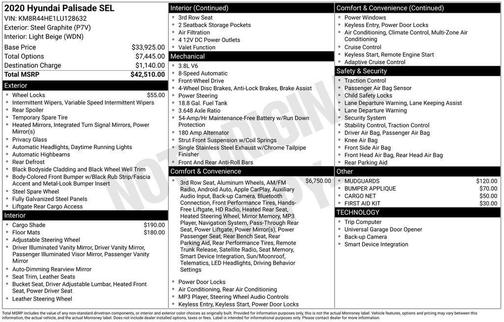 Gray 2020 Hyundai PALISADE SEL