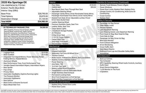 Blue 2020 Kia Sportage EX