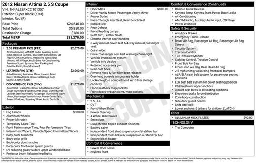2012 Nissan Altima 2.5 S