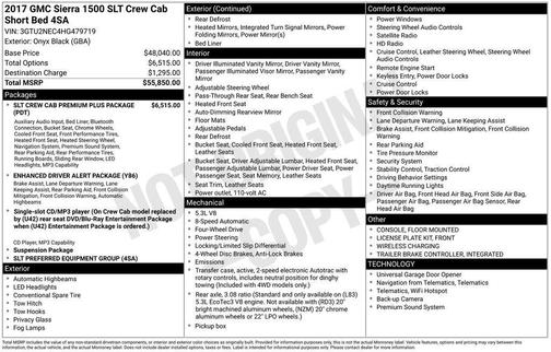 Black 2017 GMC Sierra 1500 SLT