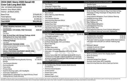 Black 2024 GMC Sierra 3500 Denali
