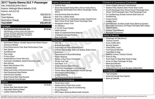 2017 Toyota Sienna XLE