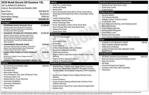 Brown 2020 Buick Encore GX Essence