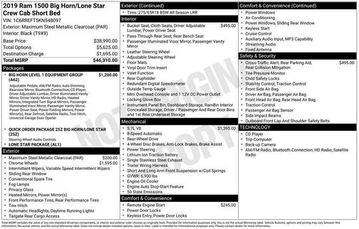 2019 RAM 1500 Big Horn