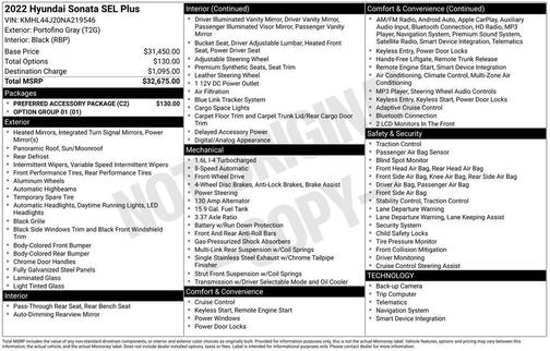 Gray 2022 Hyundai SONATA SEL Plus