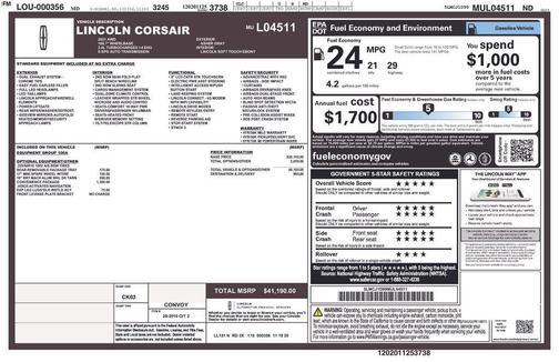 Gray 2021 Lincoln Corsair Standard