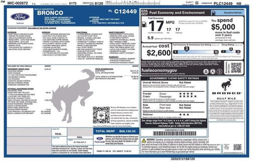 Gray 2023 Ford Bronco Wildtrak