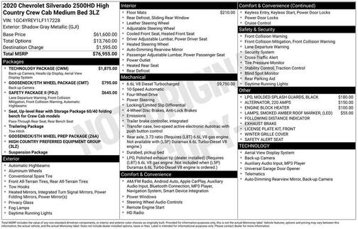 Gray 2020 Chevrolet Silverado 2500 High Country