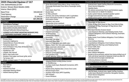 Black 2025 Chevrolet Equinox LT