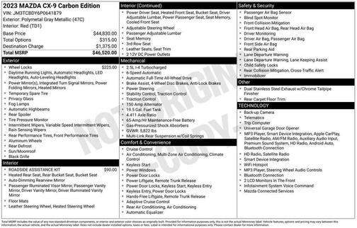 Polymetal Gray Metallic 2023 Mazda CX-9 Carbon Edition