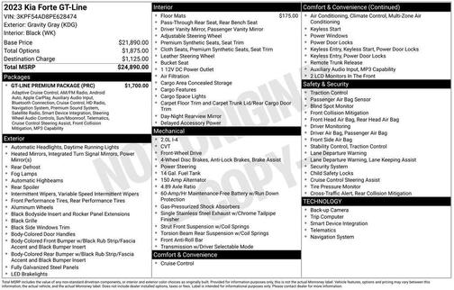 Gray 2023 Kia Forte GT-Line