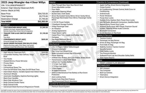 Yellow 2023 Jeep Wrangler 4xe Base