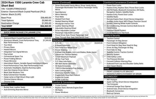 Black 2024 RAM 1500 Laramie