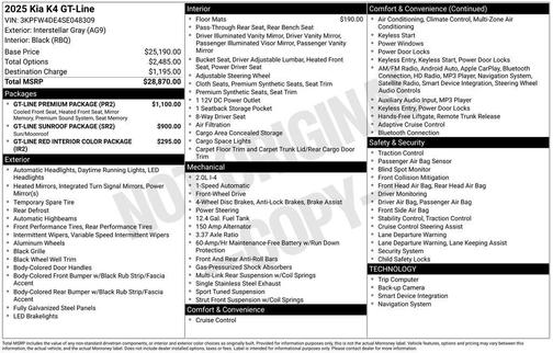 2025 Kia K4 GT-Line