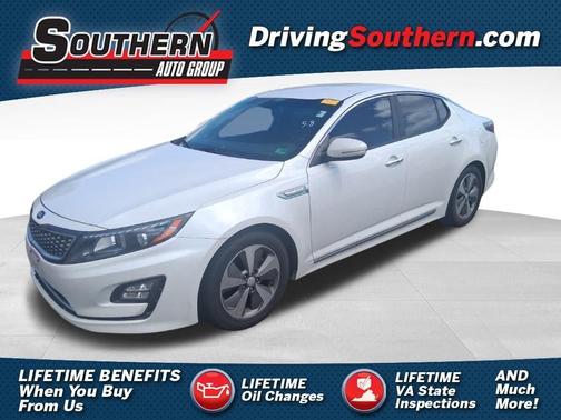 White 2014 Kia Optima Hybrid EX
