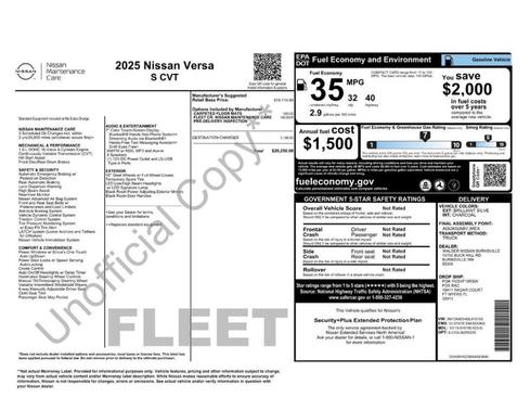 Silver 2025 Nissan Versa S