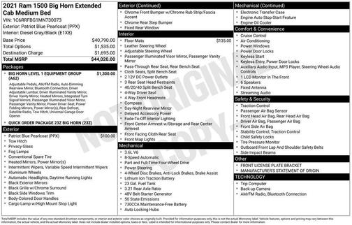 2021 RAM 1500 Big Horn