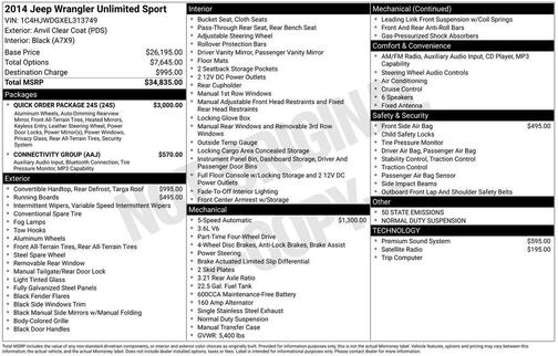 Gray 2014 Jeep Wrangler Unlimited Sport