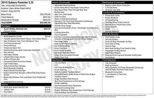 2015 Subaru Forester 2.5i